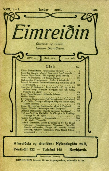 Eimreiðin, 1924, 1-2 tbl