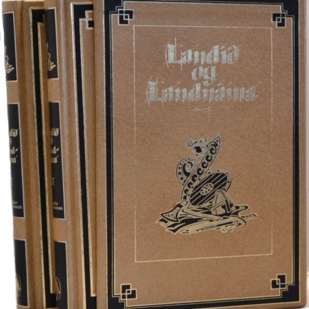 Landið og landnáma - 2 bindi í ösju - Haraldur Matthíasson - Örn og Örlygur 1982