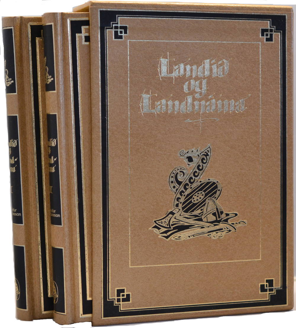 Landið og landnáma - 2 bindi í ösju - Haraldur Matthíasson - Örn og Örlygur 1982