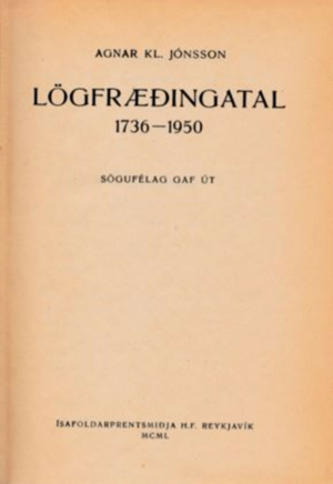 Lögfræðingatal 1736-1950 - Agnar Klemens Jónsson