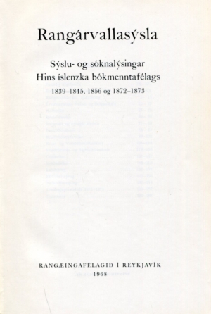 Rangárvallasýsla sýslu og sóknalýsingar 1839-1845, 1856 og 1872-1873